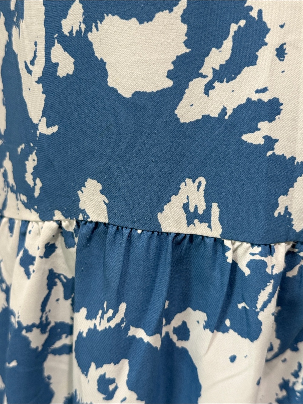 Pinch Blue and White Tiered Ruffle-Sleeve Midi Dress. Size S - Picture 6 of 8